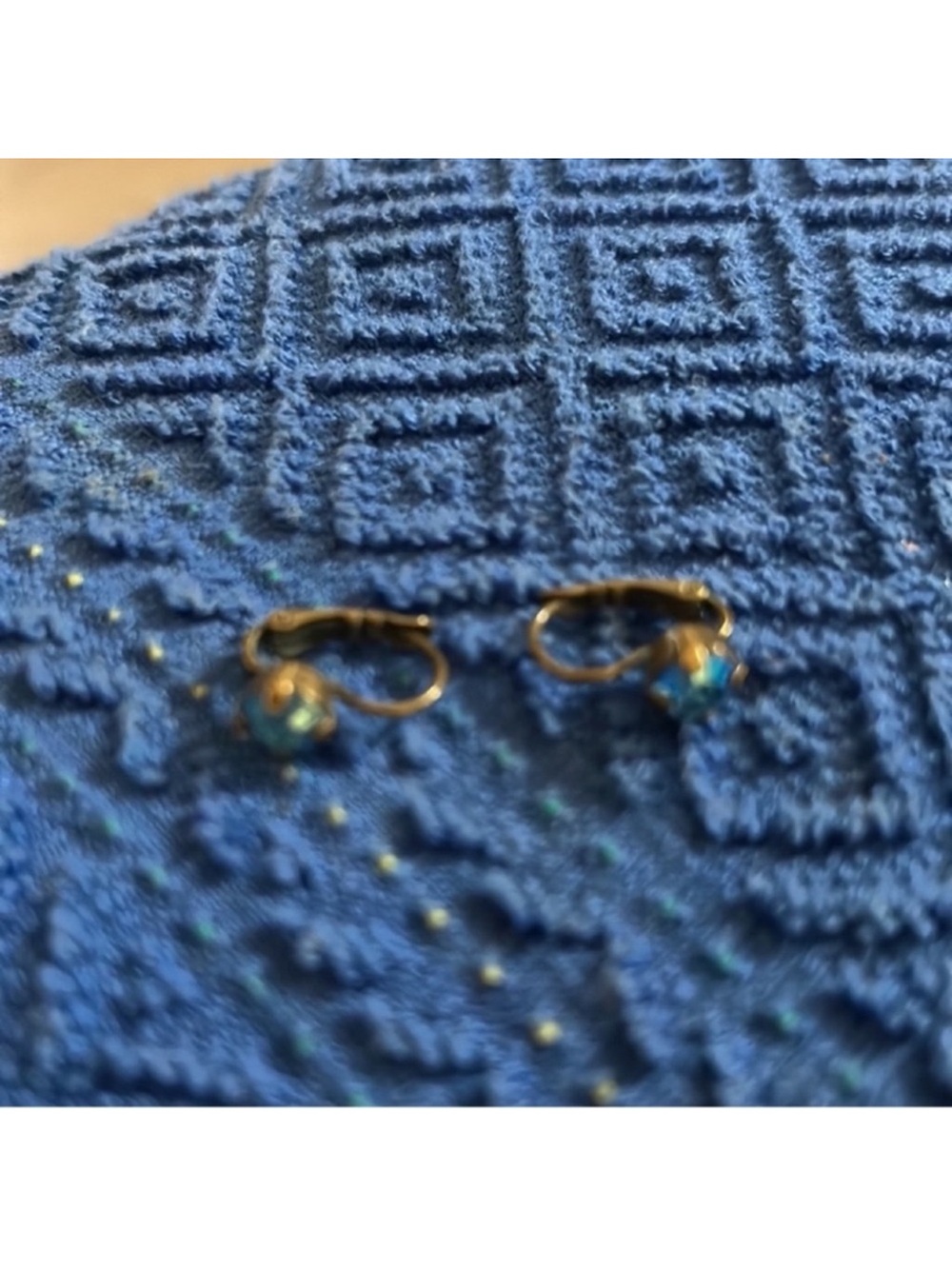 Sabika Small Drop Gray Blue Euro
Wires Earrings Brass